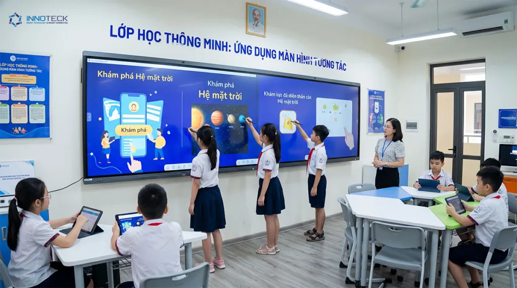 Màn hình tương tác ứng dụng trong lớp học thông minh