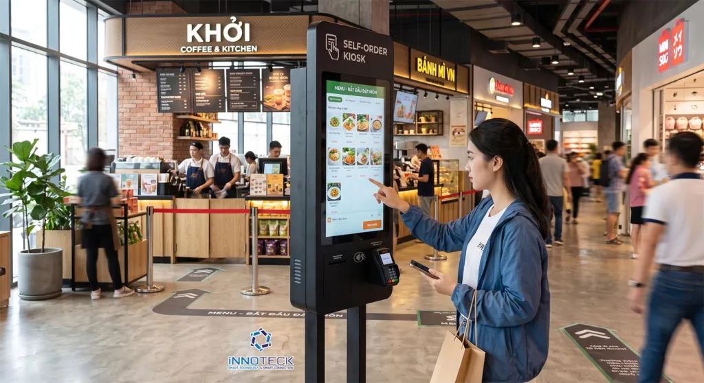 Chọn kích thước Kiosk tự Order đứng sàn F&b 2
